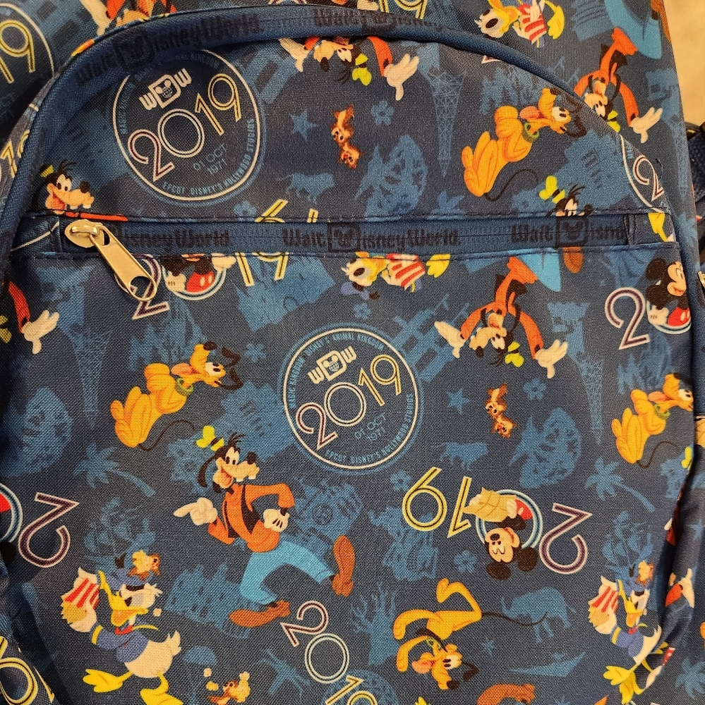 New 2019 Walt Disney World Parks Mickey & The Gang Blue Backpack - Picture 3 of 7